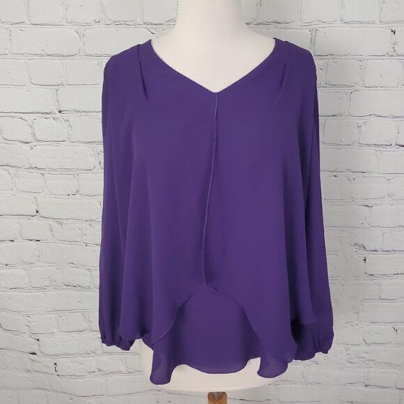 JOSEPH RIBKOFF 𝅺Purple Passion Layer Blouse 4 - Picture 2 of 7